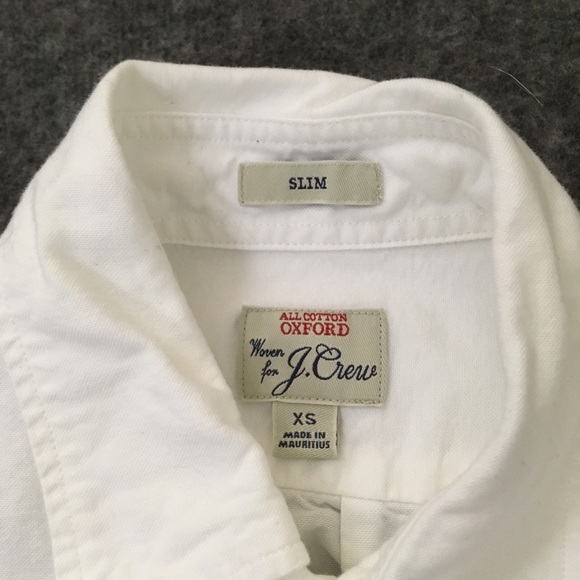 J. Crew All Cotton White Oxford slim XS - Picture 2 of 4